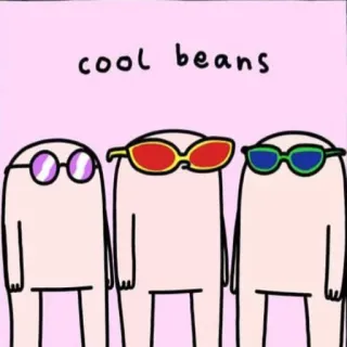 💎 cool beans cool, bonen, zonnebril, cartoon, grappig, schattig telegram sticker