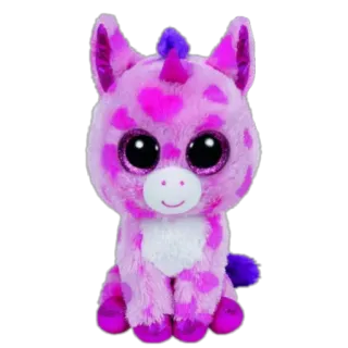 😍 plush, toy, animal, cute, pink, purple, sparkly, unicorn, beanie boo telegram sticker