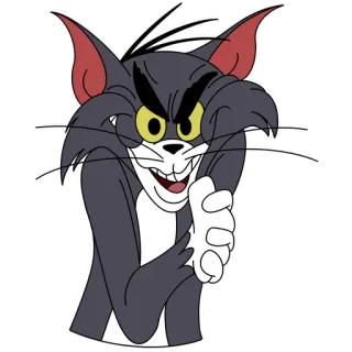 😈 Tom Cat Tom and Jerry cartone animato, gatto, animazione, divertente, cattivo telegram sticker