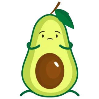 😟 Alpukat, Buah, Kartun, Lucu, Makanan, Kocak telegram sticker