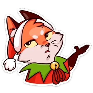 🤏 renard, noël, elfe, fêtes, dessin animé, mignon telegram sticker