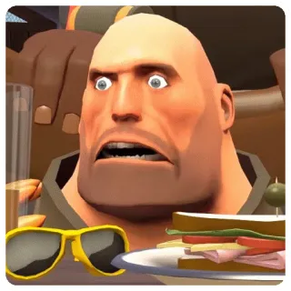 😟 Heavy Team Fortress 2 Team Fortress 2, Heavy, Video game, Personagem, Sanduíche, Óculos de sol telegram sticker