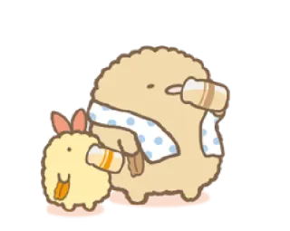☕ Sumikko Gurashi, Tapioca, carino, kawaii, cartoni animati, adesivo whatsapp sticker