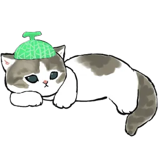 🫠 猫, 瓜, 可爱, 动物, 小猫 telegram sticker