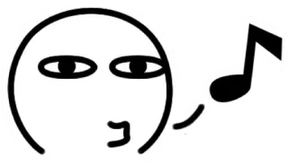 🎵 cartone animato, musica, nota, fischio, disegno telegram sticker