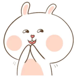 😏 conejo, lindo, emoji, dibujos animados, animal, pegatina, sticker whatsapp sticker