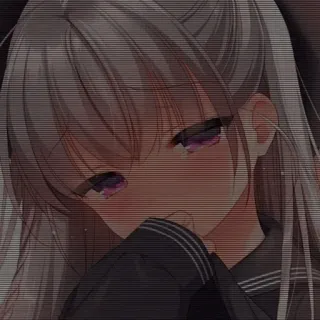 📓 Anime, Mädchen, Traurig, Weinend, Schuluniform telegram sticker