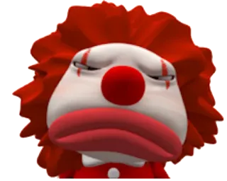 😡 chú hề, buồn, đỏ, trang điểm, thất vọng, không vui telegram sticker