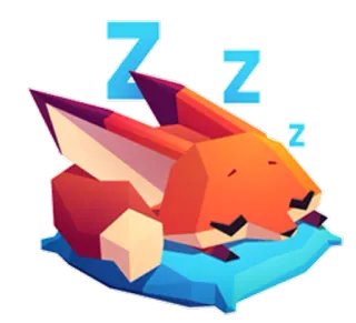 😴 Z Z Z zorro, durmiendo, almohada, lindo, dibujos animados, animal, dormir, zzzzz whatsapp sticker