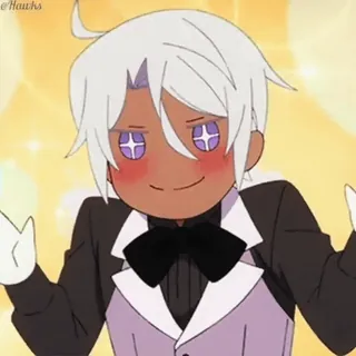 🤩 Anime, Fofo, Desenho animado, Sorrindo, Corando whatsapp sticker