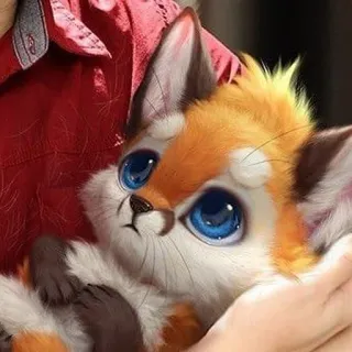 😟 fox, cute, animal, cartoon, pet, furry, illustration telegram sticker