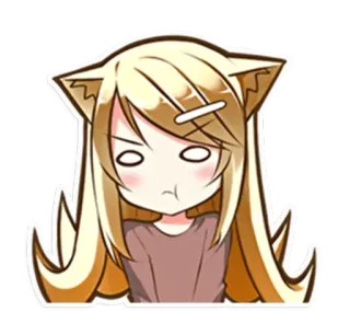 😠 อนิเมะ, น่ารัก, หูแมว, ผมบลอนด์, สติกเกอร์, การ์ตูน telegram sticker