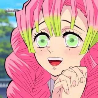 💚 Mitsuri Kanroji Demon Slayer Anime, Demon Slayer, Mitsuri Kanroji, Waifu, Pelo Rosa, Pilar del Amor, Lindo, Kawaii telegram sticker