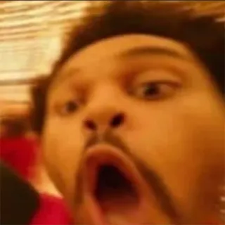 😯 The Weeknd singer, music, entertainer, shocked, meme telegram sticker