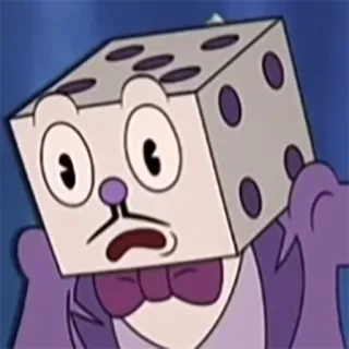 😦 King Dice Cuphead Cartoon, Cuphead, King Dice, Würfel, Charakter telegram sticker