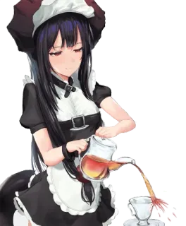 🍵 Anime, Maid, Tee, Einschenken, Süß, Mädchen, Kawaii whatsapp sticker
