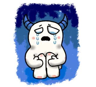 😭 monster, crying, sad, tears, cartoon, cute telegram sticker