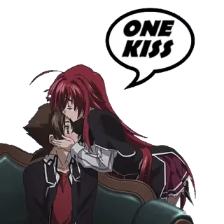 😘 ONE KISS kiss, love, anime telegram sticker