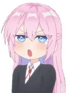 π anime, manga, girl, chibi, pink hair, cute telegram sticker
