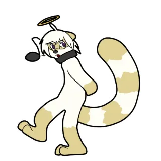 😇 Furry, Binatang, Halo, Not musik, Anime, Kartun telegram sticker