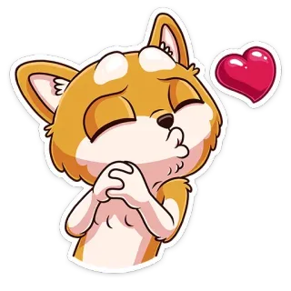 😘 cane, cucciolo, amore, cuore, carino, animale, cartone animato whatsapp sticker