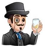 🍹 man, top hat, monocle, fancy, toast, champagne, gentleman whatsapp sticker