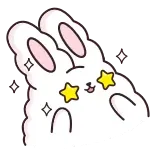 🤩 thỏ, sao, lấp lánh, dễ thương, động vật telegram sticker