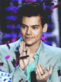 💶 Harry Styles chanteur, homme, applaudissements, célébrité, portrait, Harry Styles telegram sticker