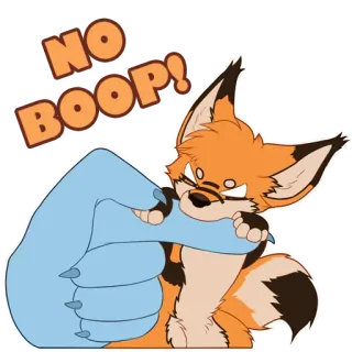🦊 NO BOOP! rubah, kartun, binatang, boop, imut telegram sticker