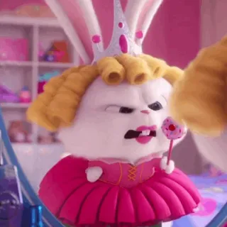 🍬 Snowball The Secret Life of Pets bunny, rabbit, princess, queen, cute, funny, angry telegram sticker