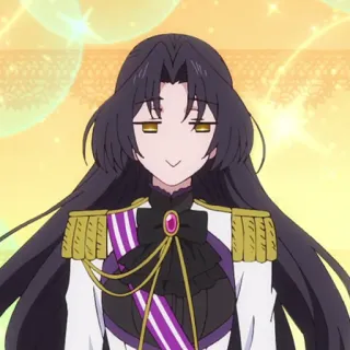 🧬 anime, long hair, uniform, purple, ribbon whatsapp sticker