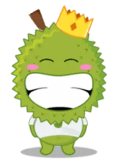 😬 Durian, Owoc, Korona, Kawaii, Słodki telegram sticker