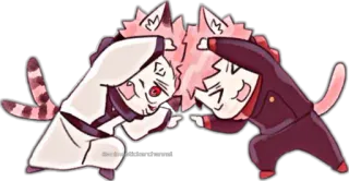😆 Anime, Chibi, Katze, Süß, Kampf, Tiere, Kawaii telegram sticker