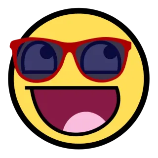 😎 Emoji, Smiley, Occhiali, Figo, Felice, Giallo telegram sticker