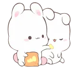 🍿 bunny, cute, animal, kawaii, cartoon, friendship, food telegram sticker