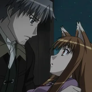 😯 Holo Spice and Wolf anime, wolf girl, Holo, Spice and Wolf, fantasy, romance telegram sticker