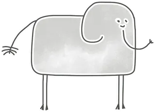 🐘 elefante, animal, dibujos animados, dibujo, lindo, ilustración telegram sticker