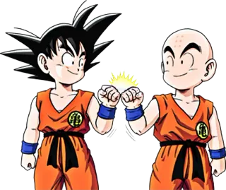 🤝 Goku Dragon Ball Anime, Tos tinju, Teman, Goku, Krillin telegram sticker