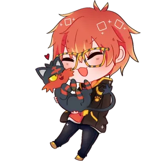 😍 sticker, cartoon, chibi, character, cat, cute telegram sticker