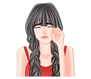 😭 llorando, triste, molesta, mujer, chica, emocional telegram sticker