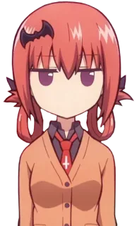😐 Satania Gabriel DropOut Anime, Kreskówka, Satania, Gabriel Dropout, Demon, Diabeł, Postać, Manga whatsapp sticker