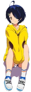 🤔 Ai Ohto Wonder Egg Priority Anime, Charakter, Mädchen, Niedlich, Cartoon telegram sticker