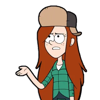 💆 Wendy Corduroy Gravity Falls cartoon, wendy, gravity falls, character, disappointed, sticker telegram sticker