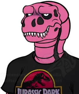 😐 Jurassic Park dinosaurio, t-rex, jurassic park, película, reptil, dibujo animado telegram sticker