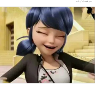 😂 Marinette Miraculous: Tales of Ladybug & Cat Noir dibujos animados, animación, chica, sonriendo, Marinette, Miraculous Ladybug telegram sticker
