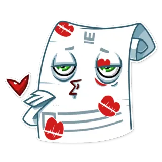 😘 adesivo, desenho animado, papel, personagem, beijo, amor, expressão, fofo telegram sticker