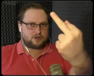 🖕 middle finger, offensive, gesture, man, glasses, unhappy telegram sticker