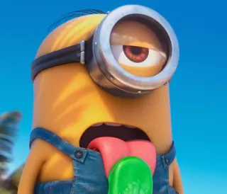 🤔 Minion Despicable Me minion, cartoon, funny, tongue, goofy telegram sticker