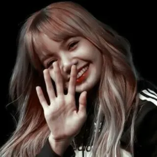 🥀 Lisa kpop, cantora, blackpink, mulher, retrato, celebridade, pessoa, gesto de mão telegram sticker
