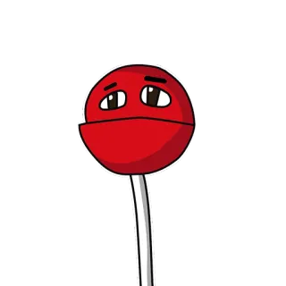 😕 permen lolipop, kartun, merah, permen, manisan, lucu whatsapp sticker